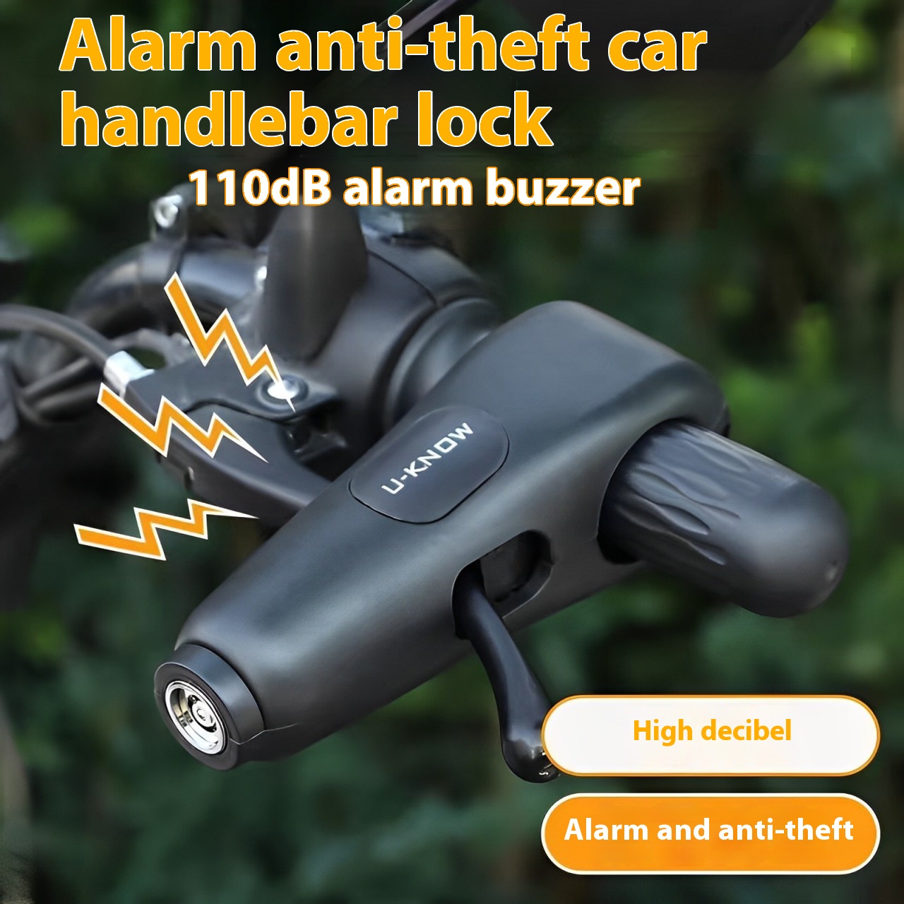 Main product image of Automotive & Bicycle Handlebar Brake Lock with Integrated Alarm
