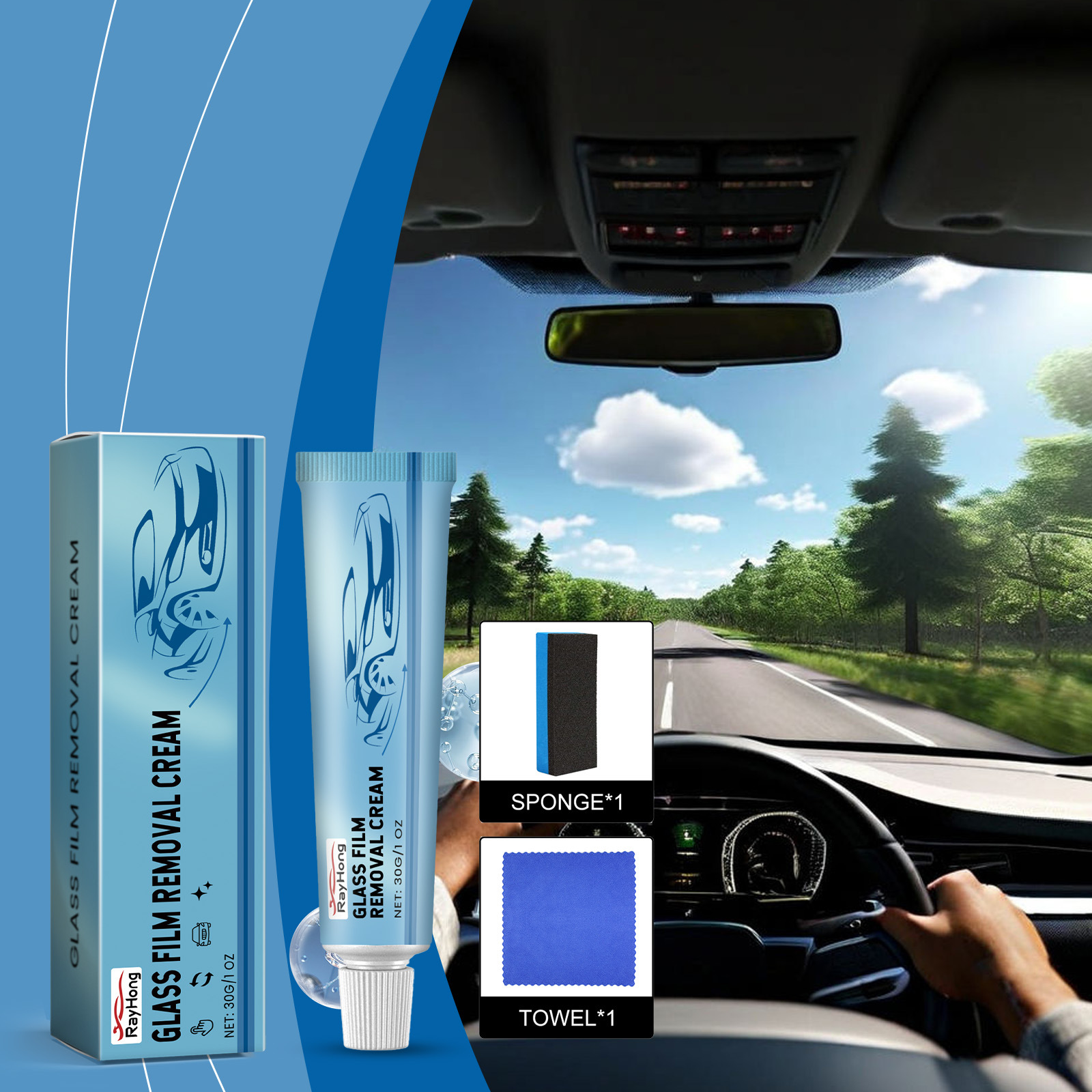 Main product image of Automotive Glass Oil Film Cleaner for Windshields and Windows