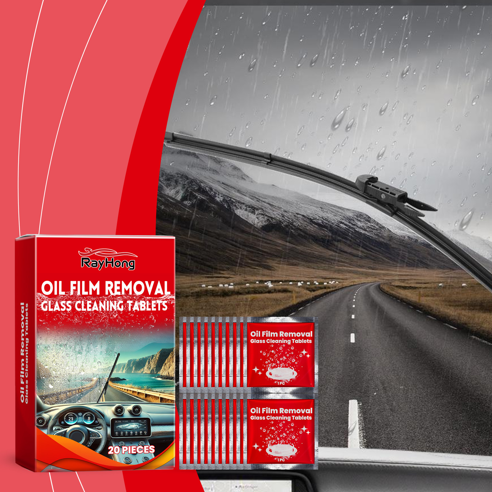 Main product image of Car Windshield Oil Film Cleaning Pad for Improved Wiper Performance