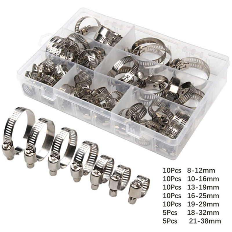 Main product image of Stainless Steel Hose Clamp Set, 8-38mm Range