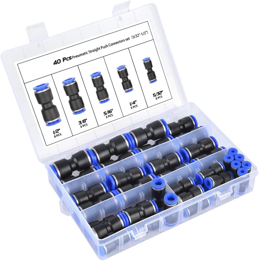 Main product image of 40-Piece Straight-Through Quick Connect Pneumatic Fittings