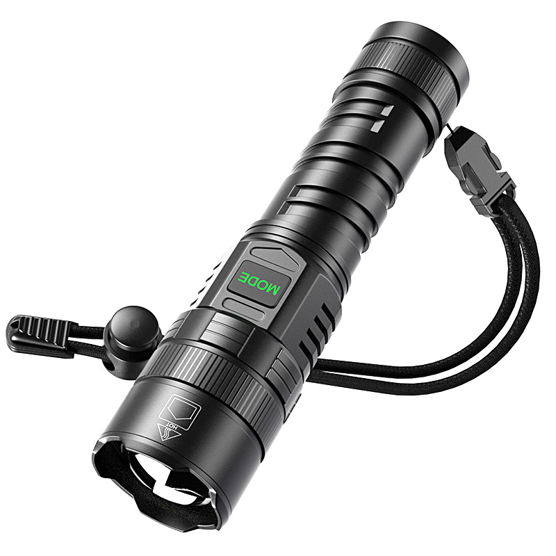 Main product image of Portable Flashlight, USB Charging, Zoom, Battery Display