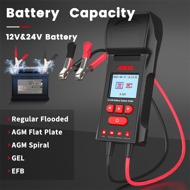 Main product image of Automotive Battery Tester with Internal Resistance & Life Detection, Printing Model