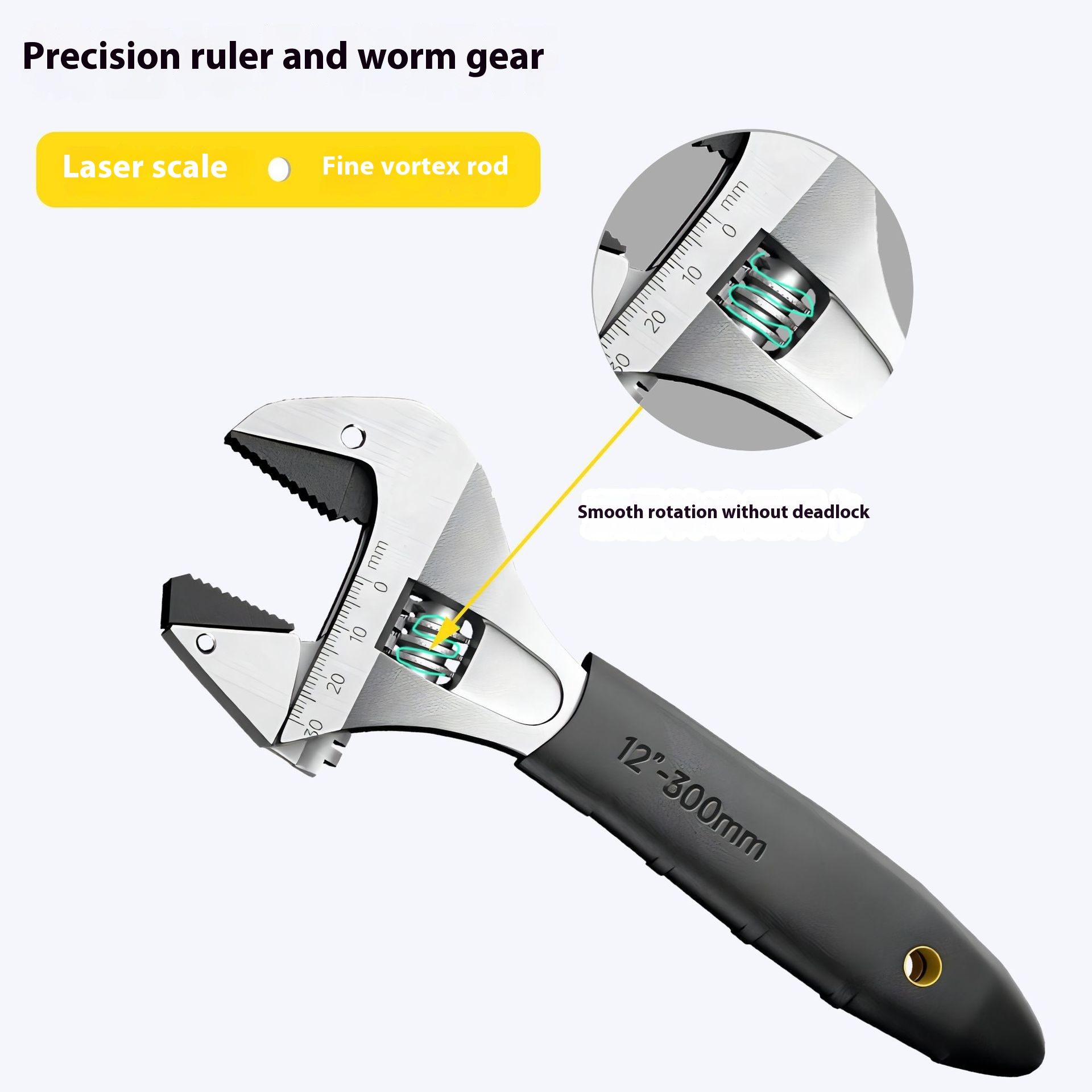 Main product image of Large Open-End Adjustable Wrench, Short Handle