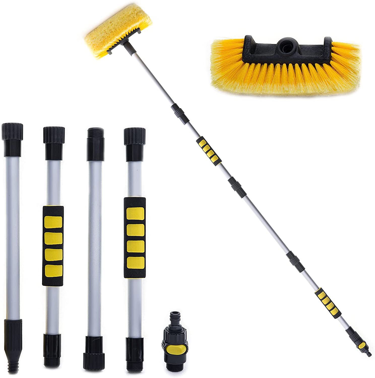 Main product image of Portable Car Wash Brush, Four-Section Rod, Flow-Through
