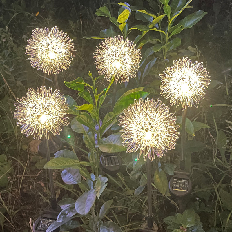 Main product image of Aluminum Steel Dandelion Solar LED Ground Plugged Garden Light