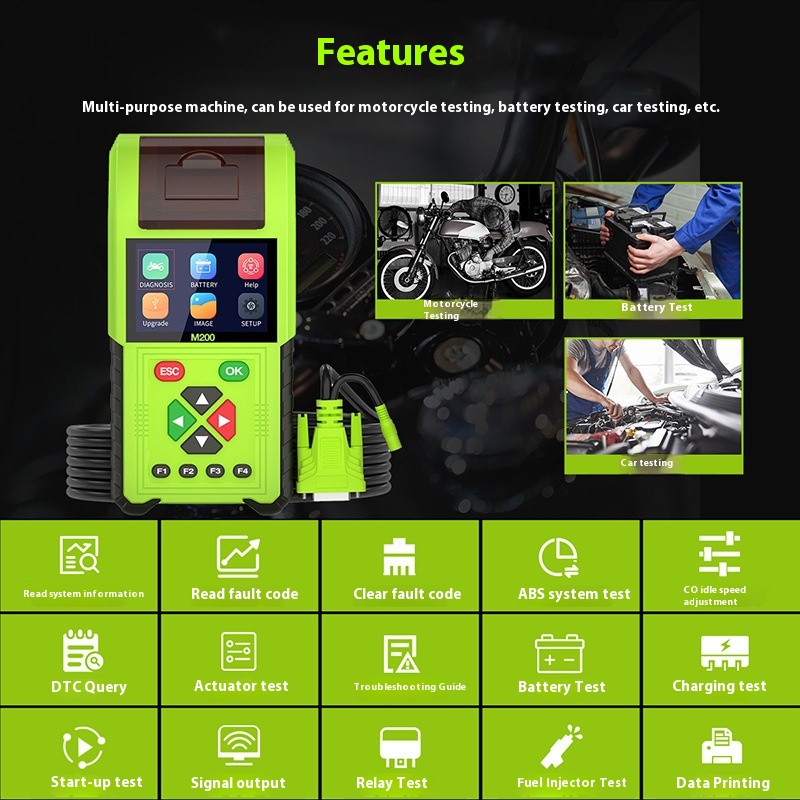 Main product image of Motorcycle Fault Code Diagnostic Tool with Data Display