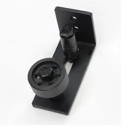 Product image of Barn Door Carbon Steel Black Guide Wheel, Rail Stopper, Nylon Locator