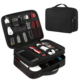 Product image of Double-Layer Portable Storage Bag for Digital Cables and Accessories