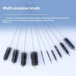 Product image of Nylon Cleaning Brush Set with Stainless Steel Handles