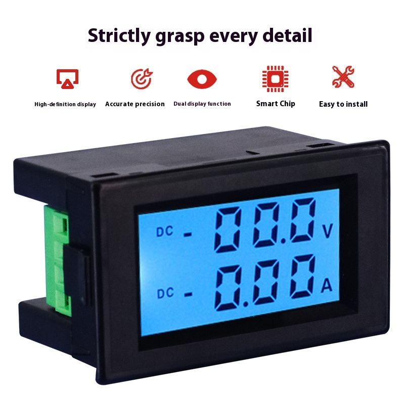 Main product image of DC Digital Voltmeter Ammeter, Dual Display, Bidirectional