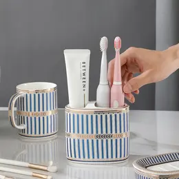 Product image of Ceramic Toothbrush Holder, Bathroom Countertop Storage
