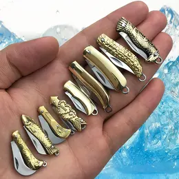 Product image of Brass Mini Folding Knife, Keychain Attachment