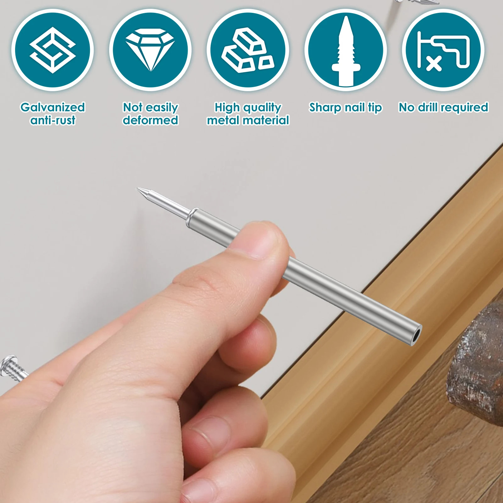 Main product image of Punch-Free Screwless Double-Headed Mounting Hook