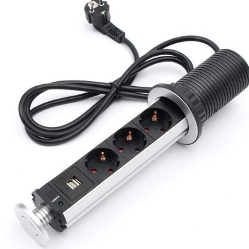 Main product image of Hidden Desktop USB Socket, European Standard Power Input