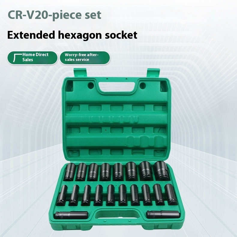 Main product image of 20-Piece Deep Hex Socket Set, Electrophoresis Black Finish