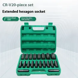 Product image of 20-Piece Deep Hex Socket Set, Electrophoresis Black Finish