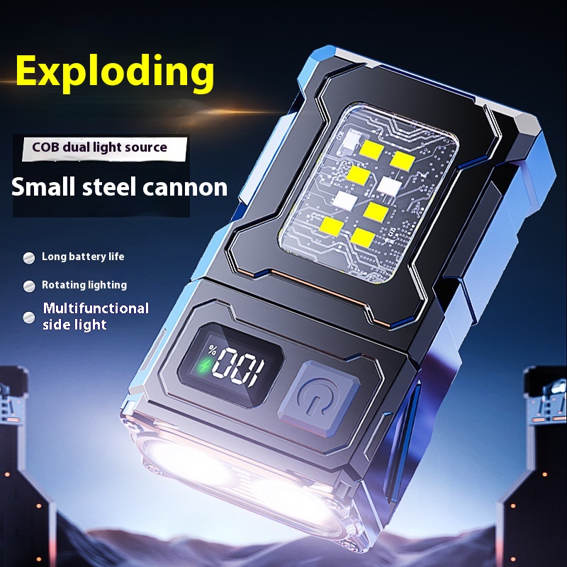 Main product image of Keychain Flashlight, Type-C Rechargeable, Dual Light Source