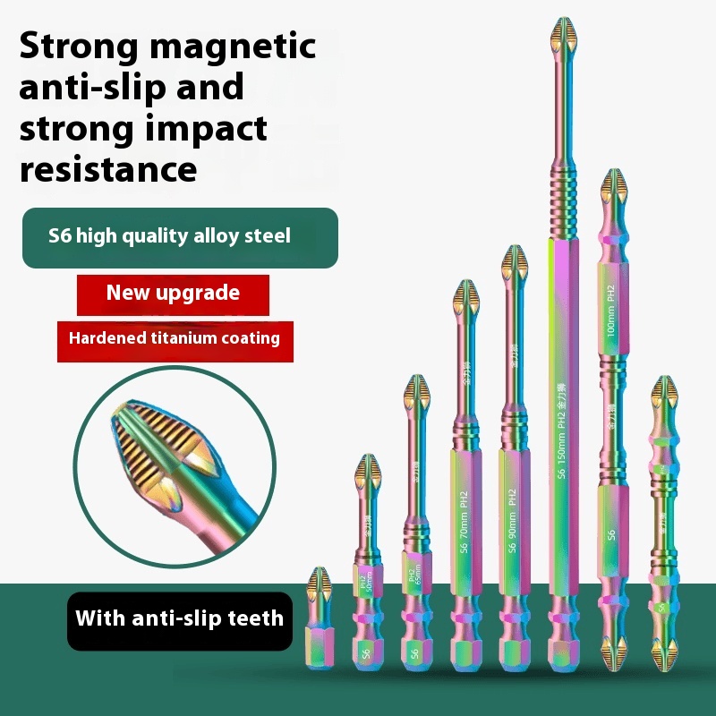 Main product image of S6 Titanium Impact Anti-slip Cross Screwdriver Head