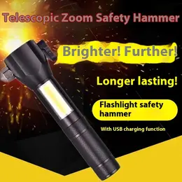 Product image of Rechargeable Emergency Torch with Window Breaker and Seatbelt Cutter