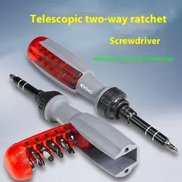 Product image of Two-Way Ratchet Screwdriver with Retractable Bit Set