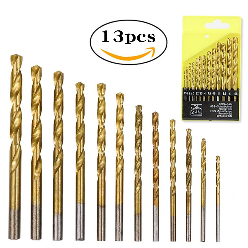 Main product image of Titanium-plated Twist Drill Bit Set, Assorted Sizes, Boxed