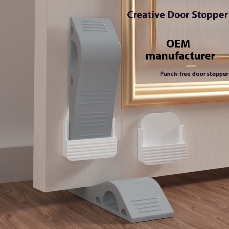 Main product image of Gray Arch Rubber Door Stopper, Windproof, Punch-Free Installation