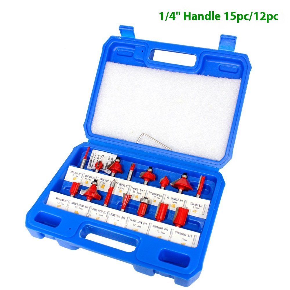 Main product image of 15-piece Alloy Milling Cutter Set for Trimmer Engraving Machines