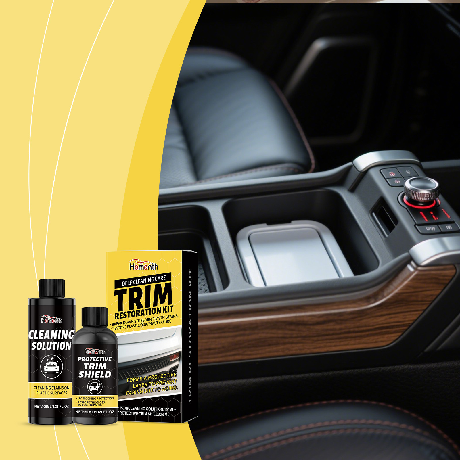 Main product image of HOMONTH Car Interior Plastic Cleaning and Dustproofing Kit