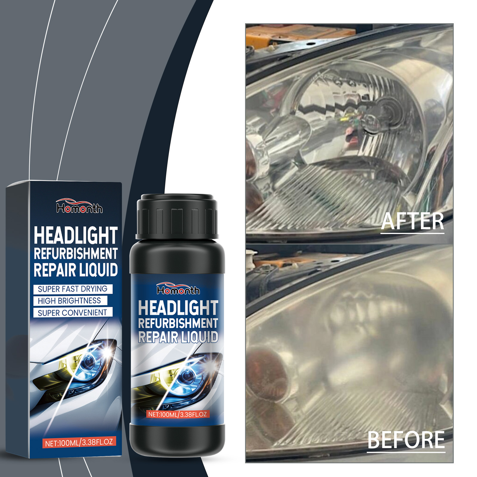 Main product image of Automotive Headlight Restoration and Cleaning Liquid