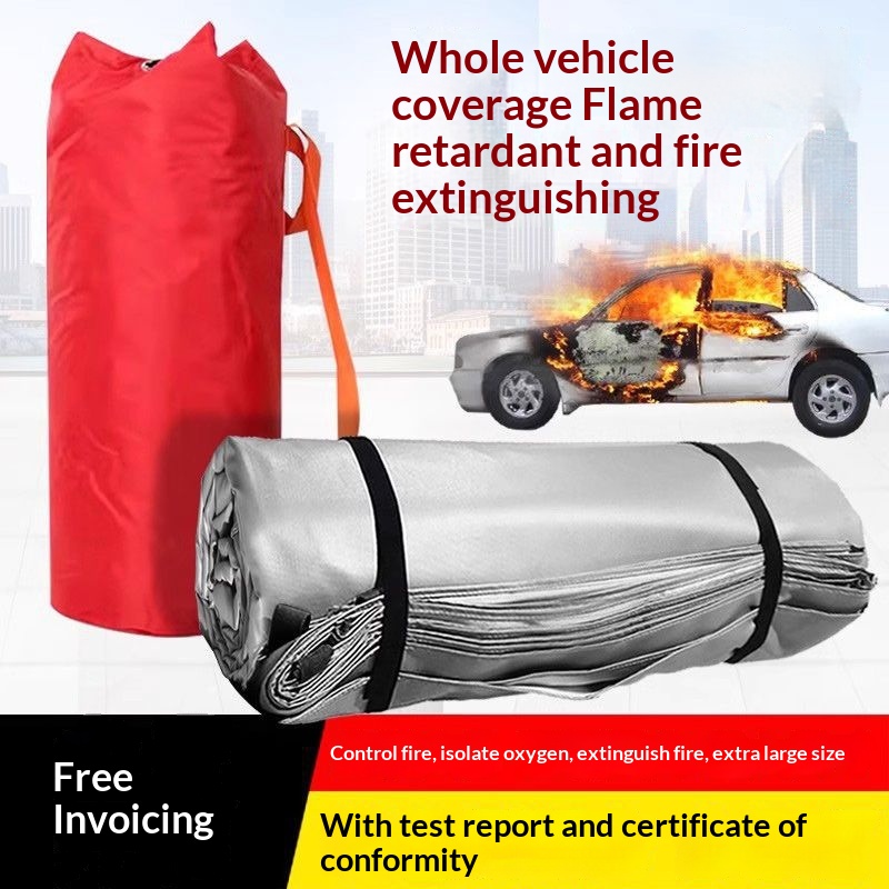Main product image of Car Battery Fire Blanket, Silicone-Glass Fiber, Automotive