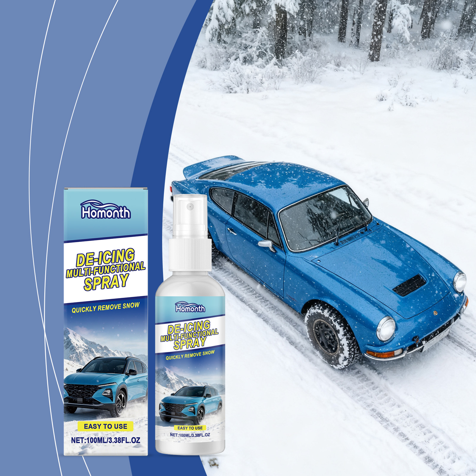 Main product image of Automotive Ice Melting Spray for Vehicle Windows, Non-Abrasive