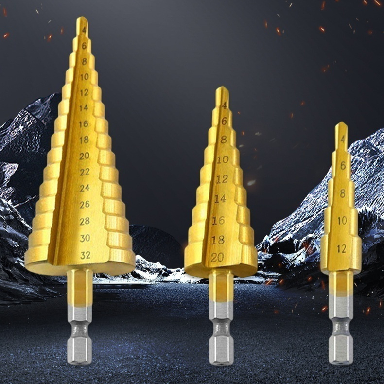 Main product image of 3-Piece Step Drill Bit Set, Straight Flutes