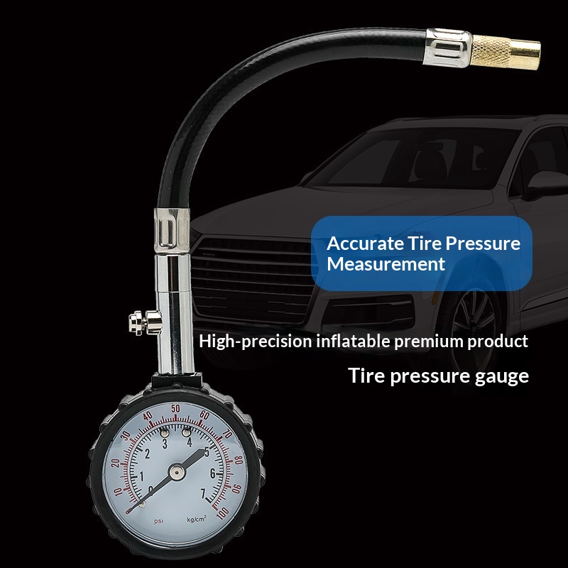 Main product image of Mechanical Tire Pressure Gauge with Flexible Hose, Automotive
