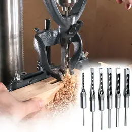 Product image of Woodworking Square Hole Mortising Chisel Drill Bit Set