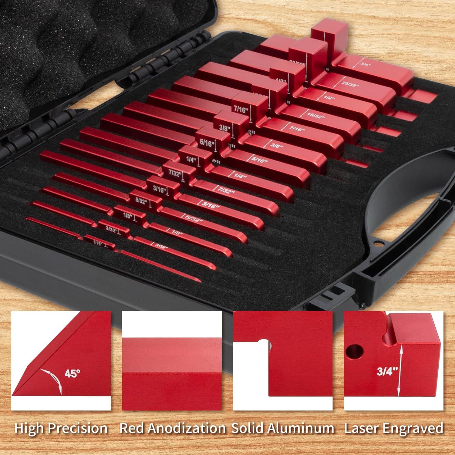 Main product image of Manual Height-Adjustable Carpentry Gauge Block