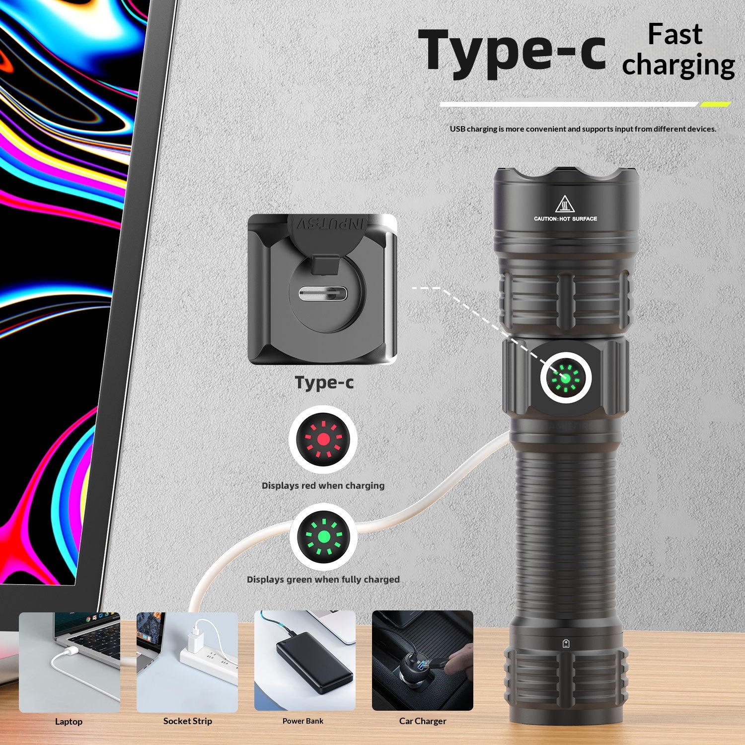 Main product image of USB-C Rechargeable Industrial Search Flashlight