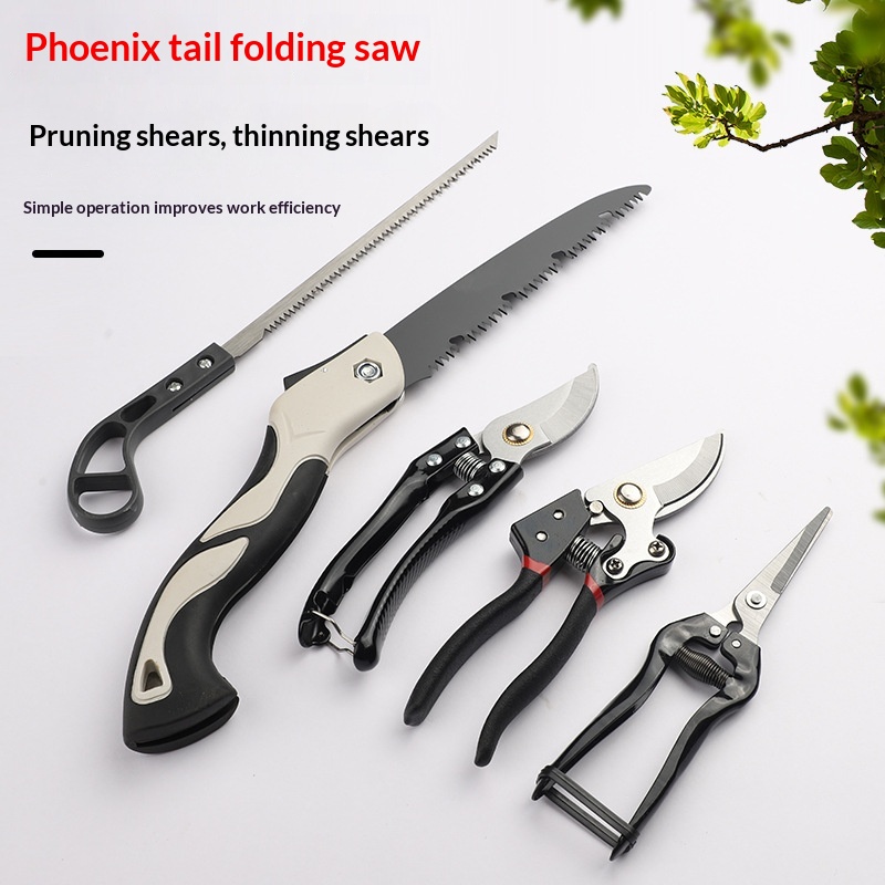 Main product image of Gardening Pruning Shears and Bypass Saw, 5-Piece Tool Set