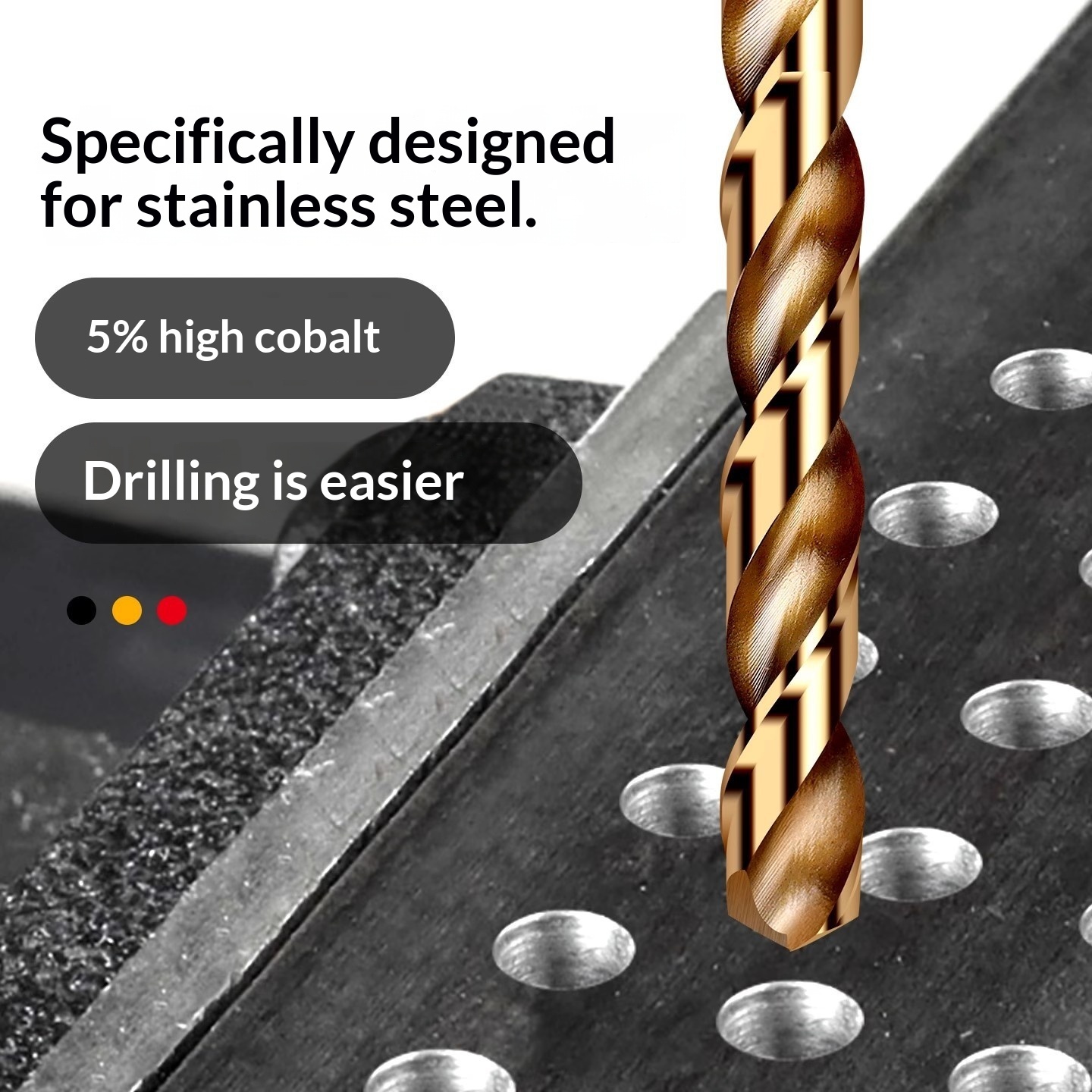 Main product image of Stainless Steel Full-Flute Drill Bit Set for Electric Drills
