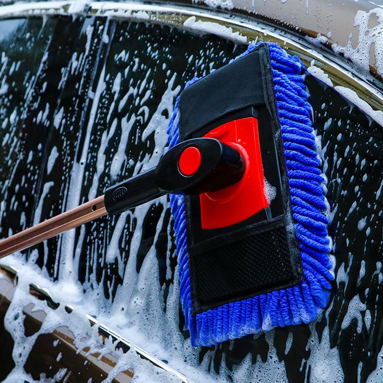 Main product image of Soft-bristle Long-handle Telescopic Chenille Car Wash Mop