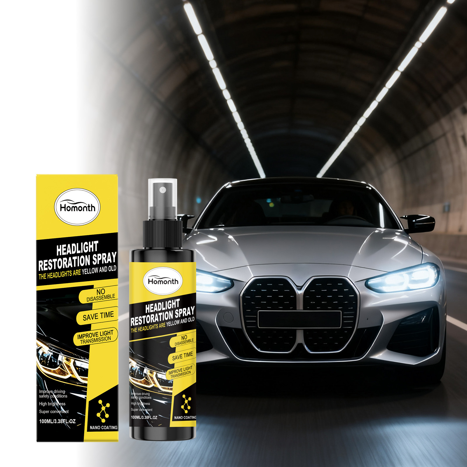 Main product image of Car Headlight Yellowing Removal and Maintenance Spray