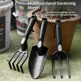 Product image of Heavy-Duty Garden Tool Three-Piece Set with Measurement Markings