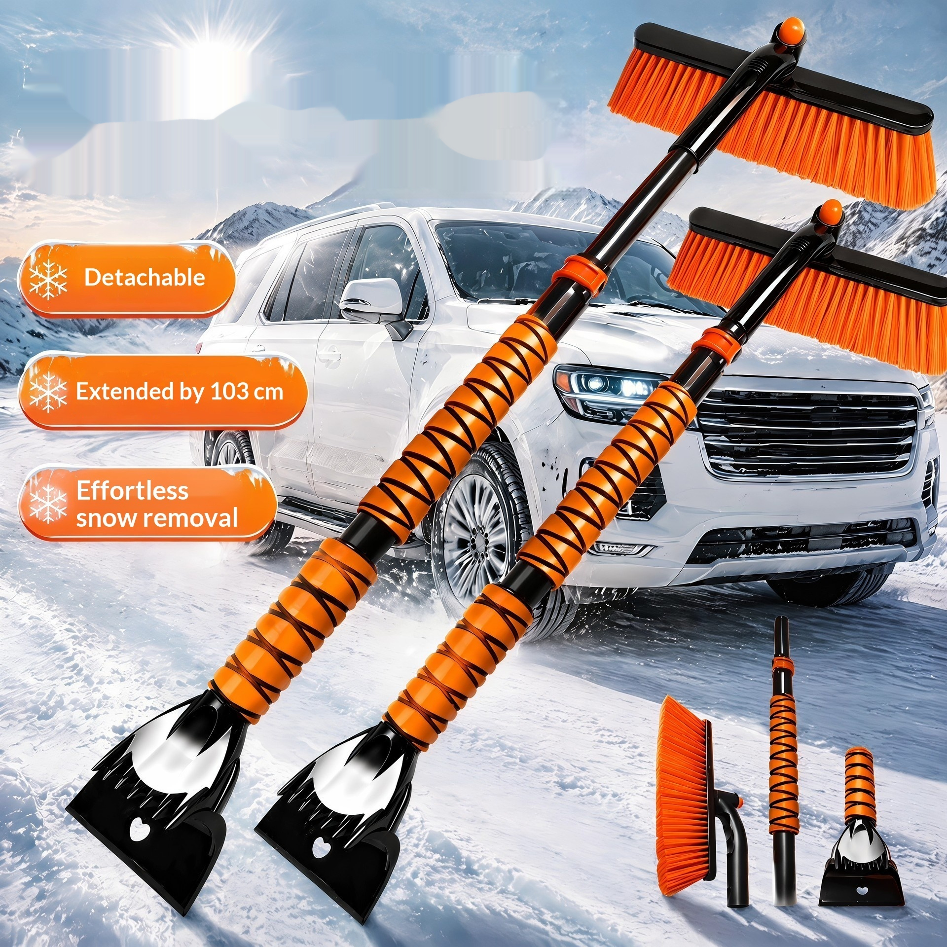 Main product image of Detachable 3-in-1 Car Snow Shovel, Ice Scraper, and Snow Brush