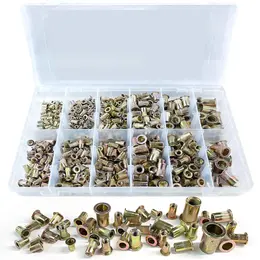 Product image of Flat Head Vertical Ribbed Carbon Steel Color Zinc Plated Rivet Nut