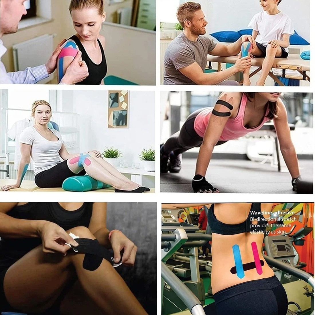 Main product image of 6 Rolls Kinesiology Tape, Extra Sticky, Pre-Cut