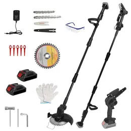 Product image of Cordless Pole Saw, Chainsaw, Trimmer Kit, 2x 21V 1.5Ah Batteries, Blades