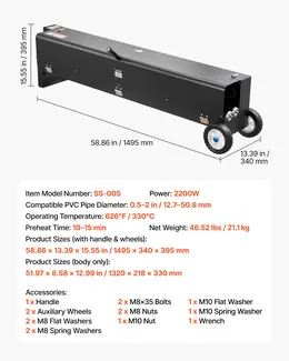 Product image of Electric PVC Conduit Heater, 1/2" to 4", 2200W