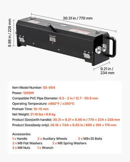 Product image of Electric PVC Conduit Heater, 1/2" to 2", 1200W, with Carrying Handle