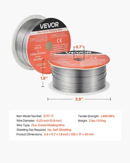 Product image of E71T-11 Flux Core MIG Welding Wire, 0.03-inch, 2 LBS, Self-Shielded