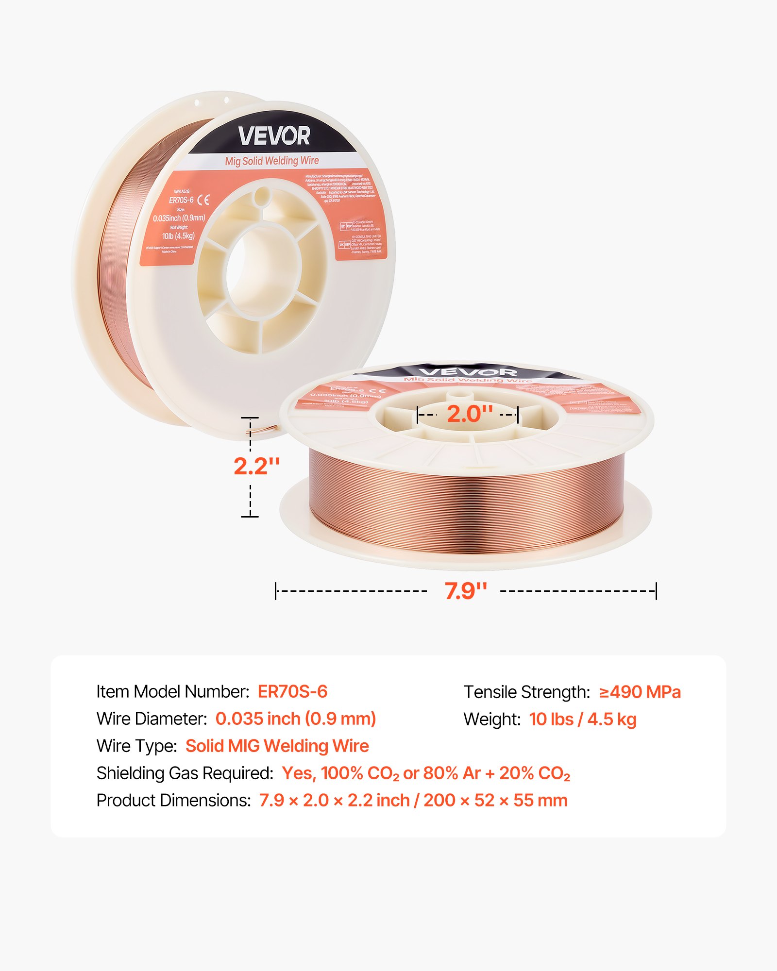 Main product image of Solid MIG Welding Wire, ER70S-6, 0.035-inch, 10 LBS, Mild Steel